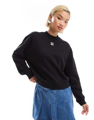 Hugo Red Daxandria crew neck sweatshirt in black