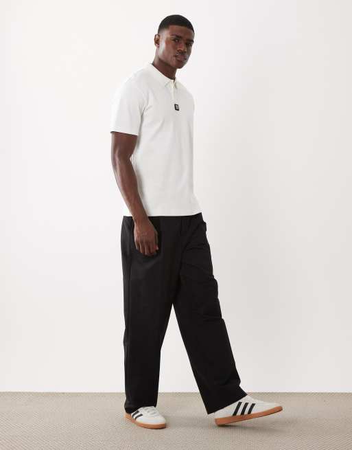 HUGO Red Deabono logo detail polo shirt in off white, 2 of 5