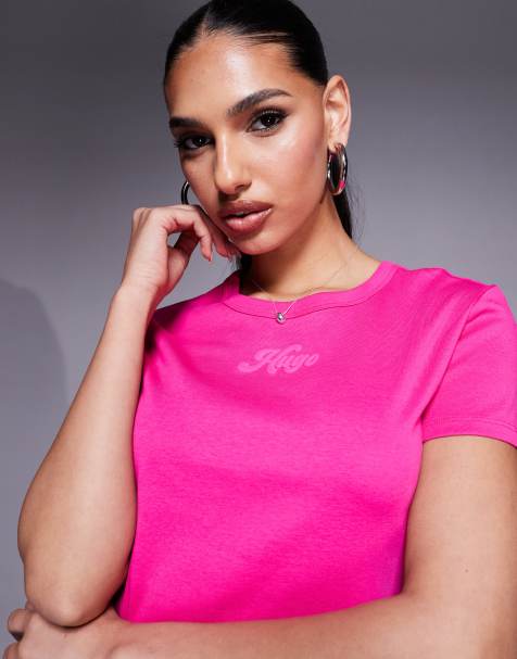 HUGO Red - Delanor - Pink baby-t-shirt med logo - view 1
