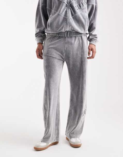 Hugo Red Delsoni acid wash oversized trackies in charcoal (part of a set) - view 1