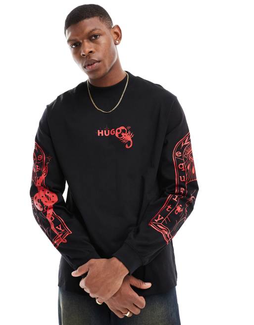 HUGO Vrouwen Unite_LS-Shirt Pyjama_Longsleeve, Black1, XXL, zwart 1, XXL