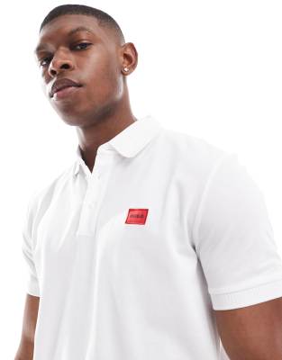 Hugo Red Dereso Polo Shirt In White