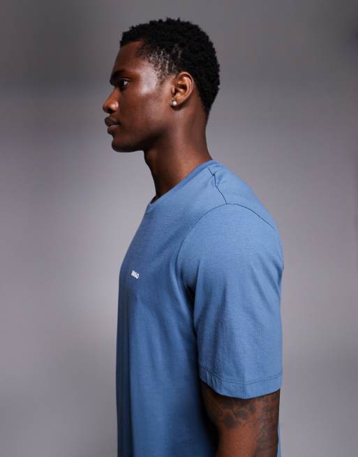 HUGO Red - Dero - T-shirt à logo ton sur ton - Bleu moyen clair, 4 de 5