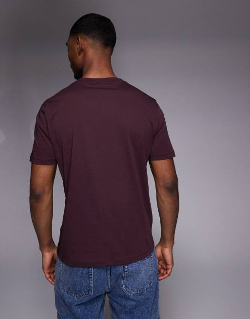 HUGO Red Dero tonal logo t-shirt in light burgundy, 3 of 5