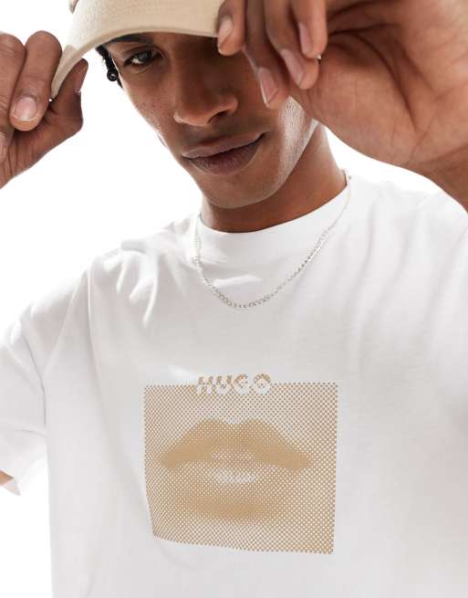 HUGO Red – Deterni – Biały T-shirt z nadrukiem, 2 z 4