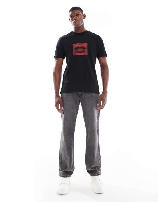 Hugo Red Deterni t-shirt in black, 2 of 5