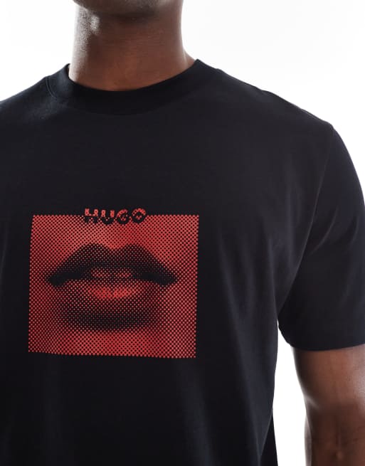 Hugo Red Deterni t-shirt in black, 5 of 5