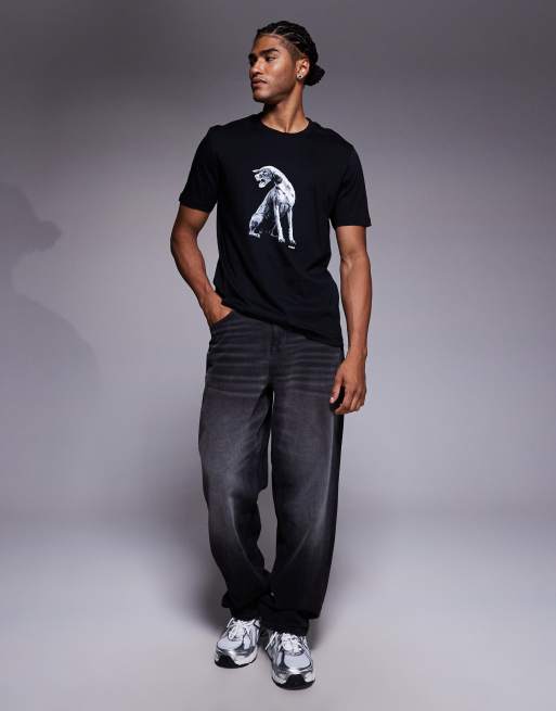HUGO Red - Didug - T-shirt avec imprimé logo chien - Noir, 2 de 5