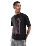 [Hugo Red] HUGO Red Digraph graphic t-shirt in black S Black