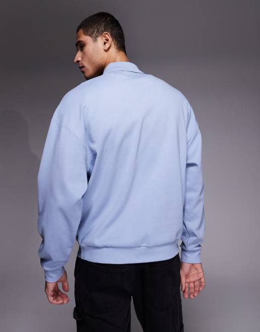 HUGO Red – Dimolox – Oversize-Rugby-Polohemd in Hellblau mit farblich abgestimmtem Logo, 3 von 5