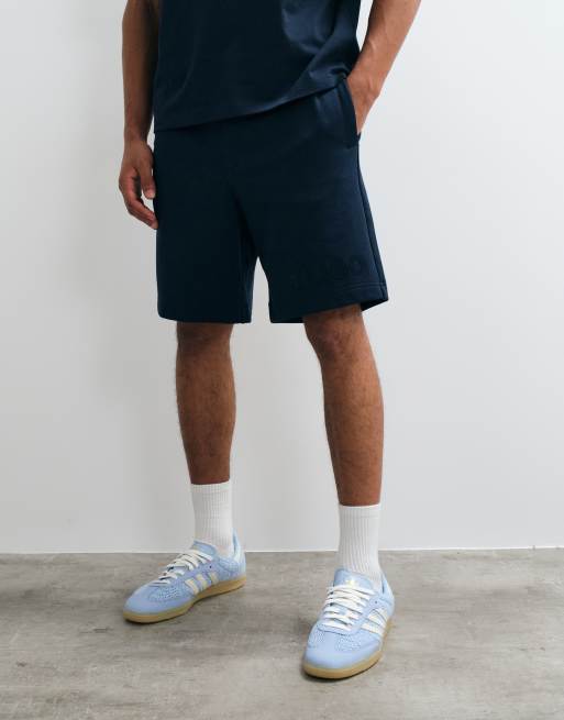 HUGO Red Dinkee co-ord short met ton-sur-ton logo in marineblauw, 4 van 5