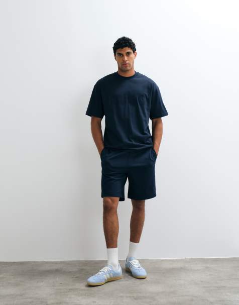 HUGO Red - Dinkee - Short d'ensemble avec logo ton sur ton - Bleu marine - view 1