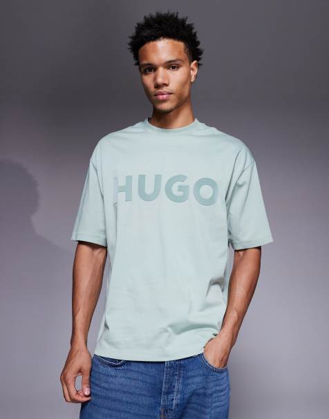 HUGO RED Dinkee tonal logo oversized t-shirt in light green - view 1