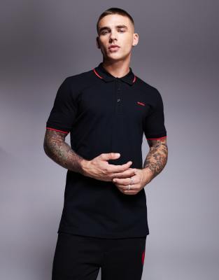 Hugo Red HUGO Red dinoso polo shirt in black