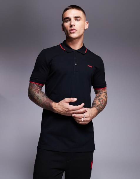 HUGO Red - Dinoso - Poloshirt in zwart - view 1