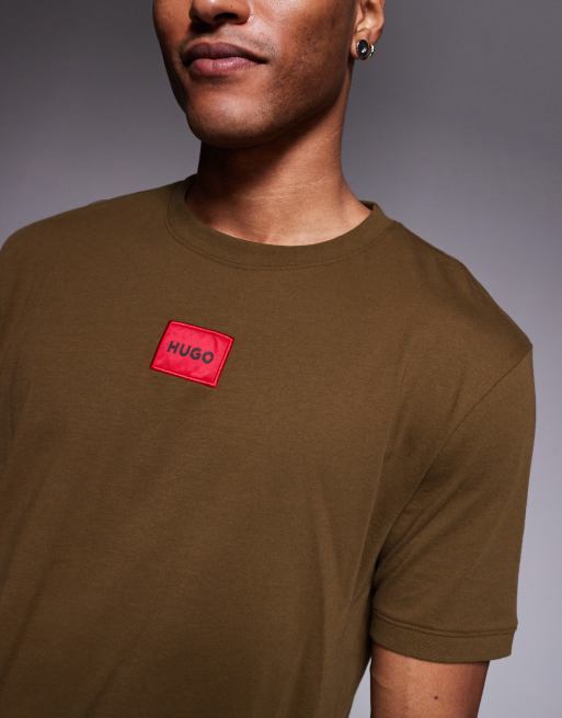 Hugo Red Diragolino t-shirt in brown, 5 of 5