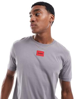 Футболка HUGO RED Diragolino серого цвета
