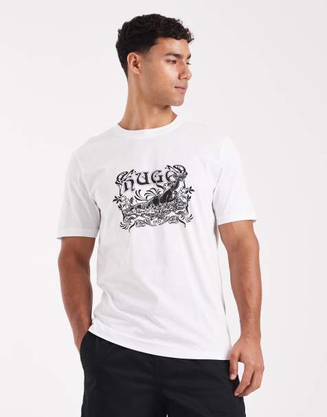 HUGO Red – Diwom – Biały T-shirt z logo - view 1