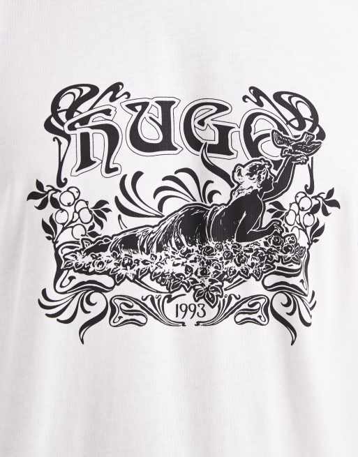 HUGO Red – Diwom – Biały T-shirt z logo, 5 z 5