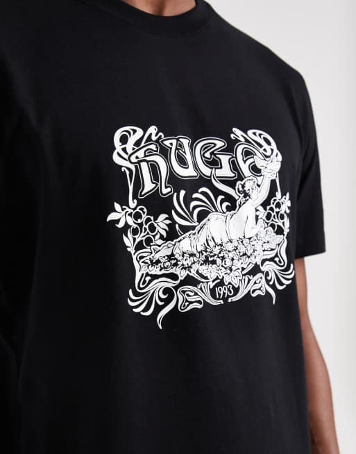 HUGO Red - Diwom - T-shirt met logoprint in zwart, 5 van 5