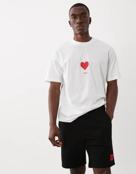 HUGO Red - Diz - Short met vierkant logo in zwart - view 1