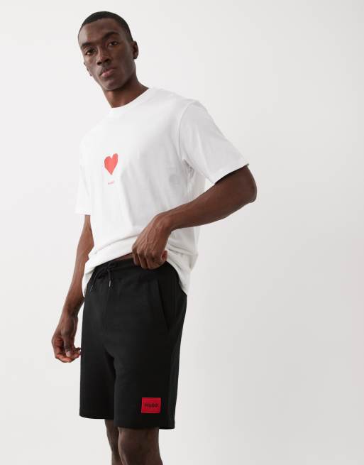 HUGO Red - Diz - Sorte shorts med firkantet logo, 3 af 5