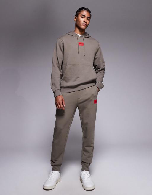 HUGO RED Doak label logo cuffed trackies in mid grey (part of a set), 2 of 5