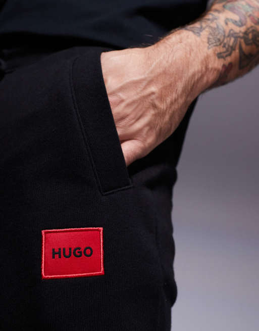 HUGO Red Doak logo trackies in black (part of a set), 4 of 5