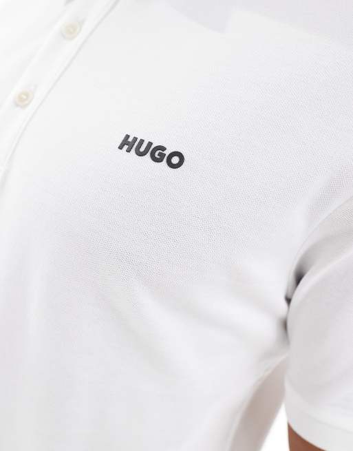 HUGO Red donos polo shirt in white, 2 of 4