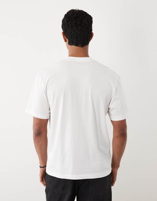 HUGO Red Doreston relaxed fit chest graphic print t-shirt in white, 5 of 5