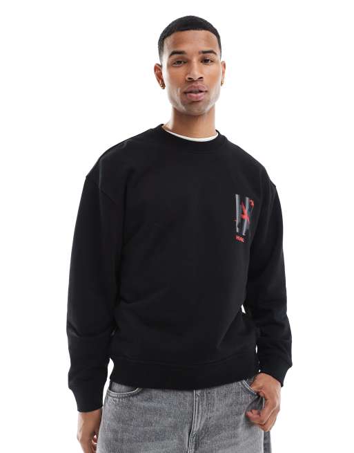 HUGO Red - Duckoo - Sweatshirt in zwart, 2 van 4