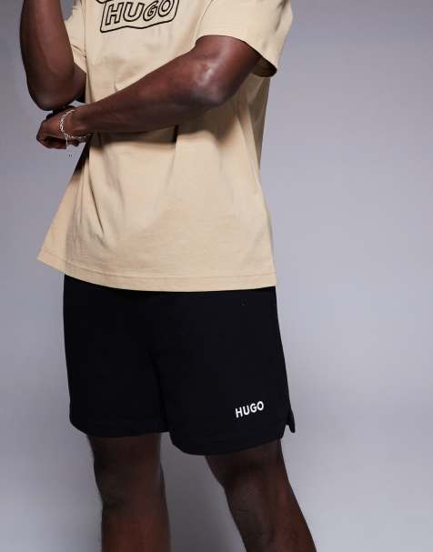 HUGO RED Dulasho logo relaxed fit sweat shorts in black (part of a set) - view 1