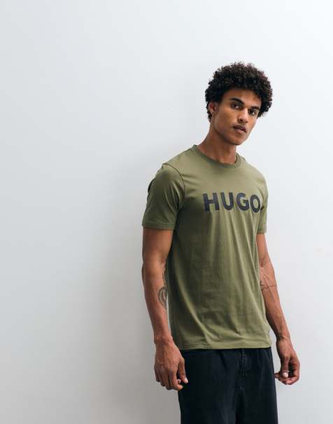 HUGO Red - Dulivio - Camiseta verde con estampado a tono en el pecho - view 1