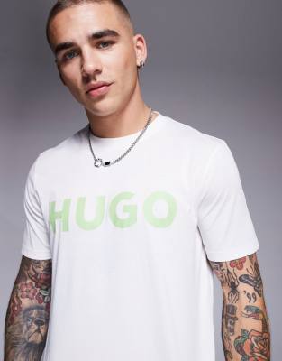 HUGO RED Dulivio large logo t-shirt in off white