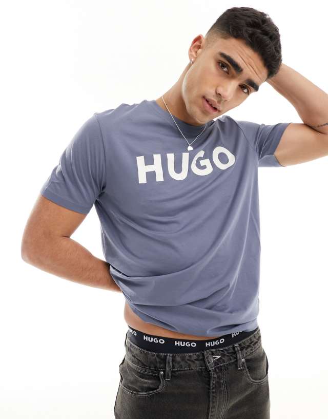 Hugo Red - dulivio logo t-shirt in navy