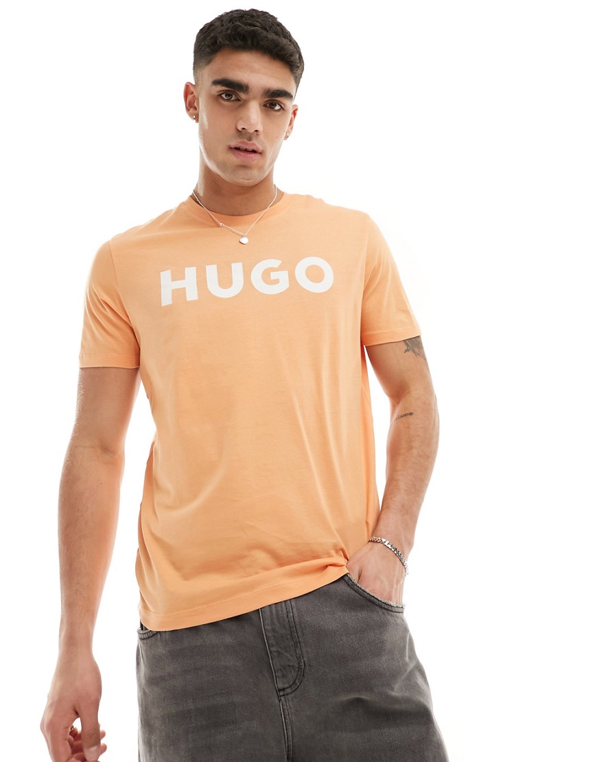 HUGO RED Dulivio logo t-shirt in orange