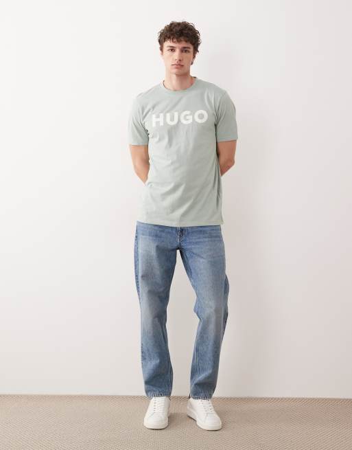 HUGO Red - Dulivio - T-shirt avec logo sur le devant - Vert clair, 2 de 5