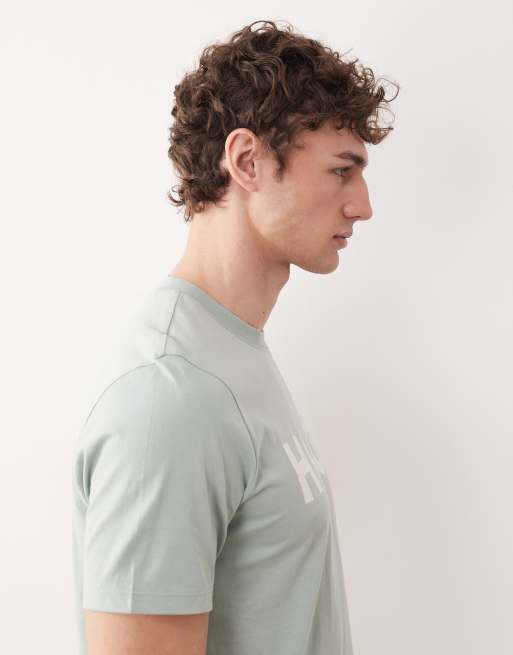 HUGO Red - Dulivio - T-shirt avec logo sur le devant - Vert clair, 4 de 5