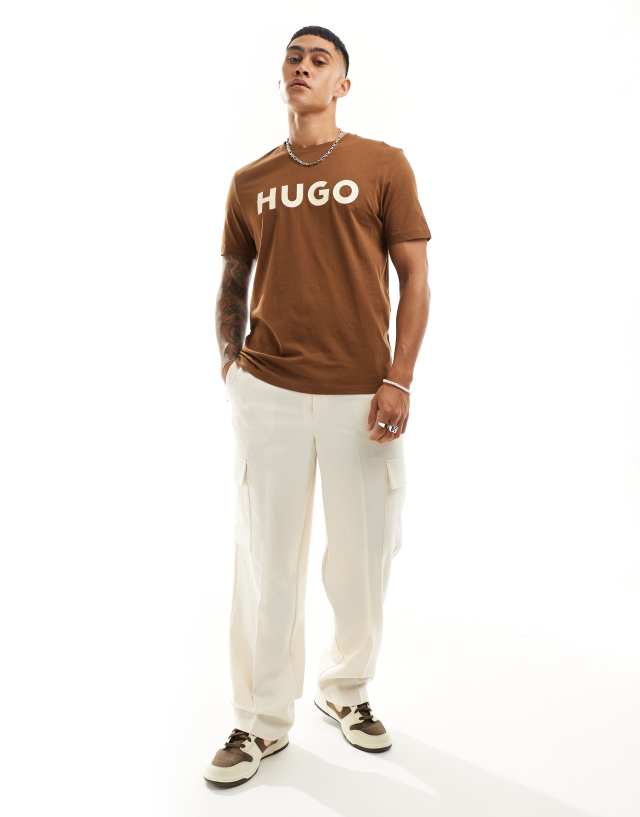 Hugo Red - dulivio t-shirt in light brown