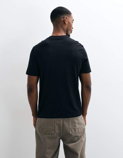HUGO Red Dulivio t-shirt noir à imprimé ton sur ton sur la poitrine, 5 de 5