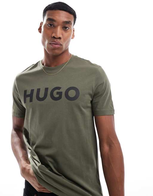 HUGO Red – Dulivio – T-shirt w kolorze khaki