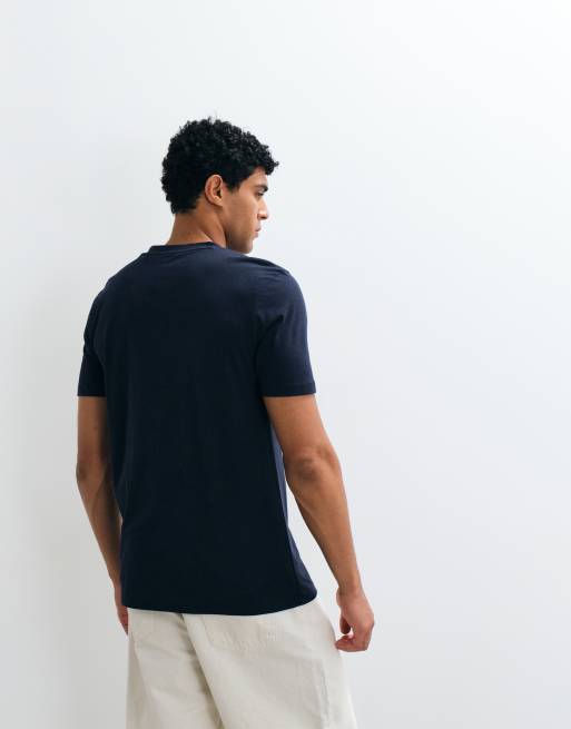 HUGO Red Dulivio tonalt brösttryck t-shirt i navy, 5 av 5