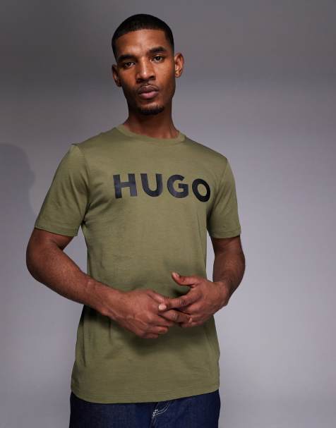 HUGO Red – Dulivio – Zielony T-shirt z logo - view 1
