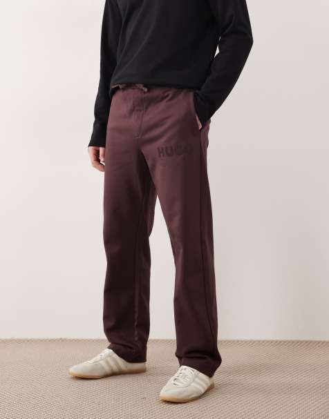 HUGO Red - Dumrulo - Pantalon de jogging à logo ton sur ton - Bordeaux - view 1
