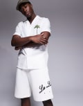 [Hugo Red] HUGO RED Duold relaxed fit sweat shorts in off white (part of a set) W36 off white