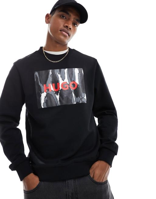 HUGO RED – Duragol – Czarna bluza z logo