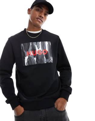 Hugo Red Duragol Logo Sweatshirt In Black