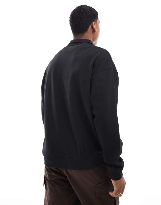 HUGO Red – Durty – Sweatshirt in Schwarz mit kurzem Reißverschluss, 3 von 4
