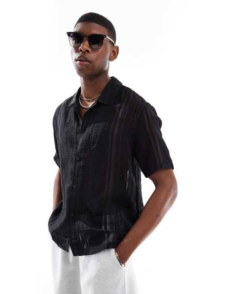 HUGO Red – Dusplit – T-Shirt in Schwarz - view 1