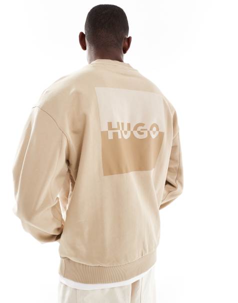 Hugo Red Dusplited sweatshirt in beige - view 1